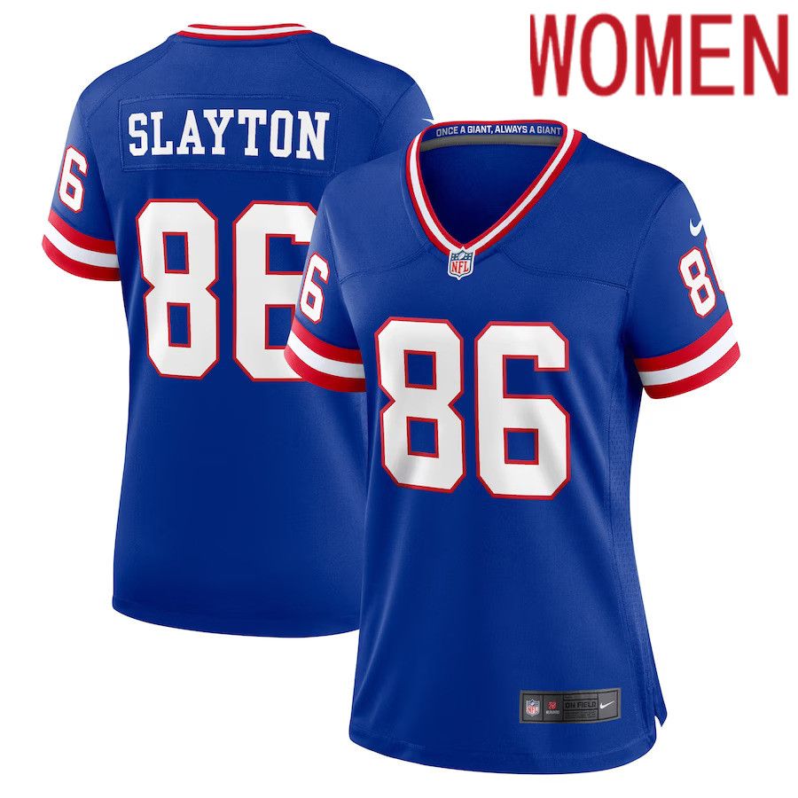 Women New York Giants #86 Darius Slayton Nike Royal Classic Player Game NFL Jersey
